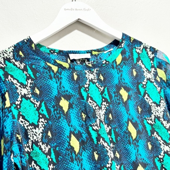 EQIPMENT FEMME Women’s Black Blue LIAM CANOPY SNAKE PRINT Silk Blouse Size S - Picture 3 of 8